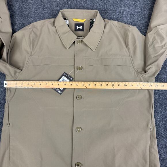Under Armour Unstoppable Utility Jacket Mens XL Button Down $175 Brown 1390261 - Picture 10 of 12